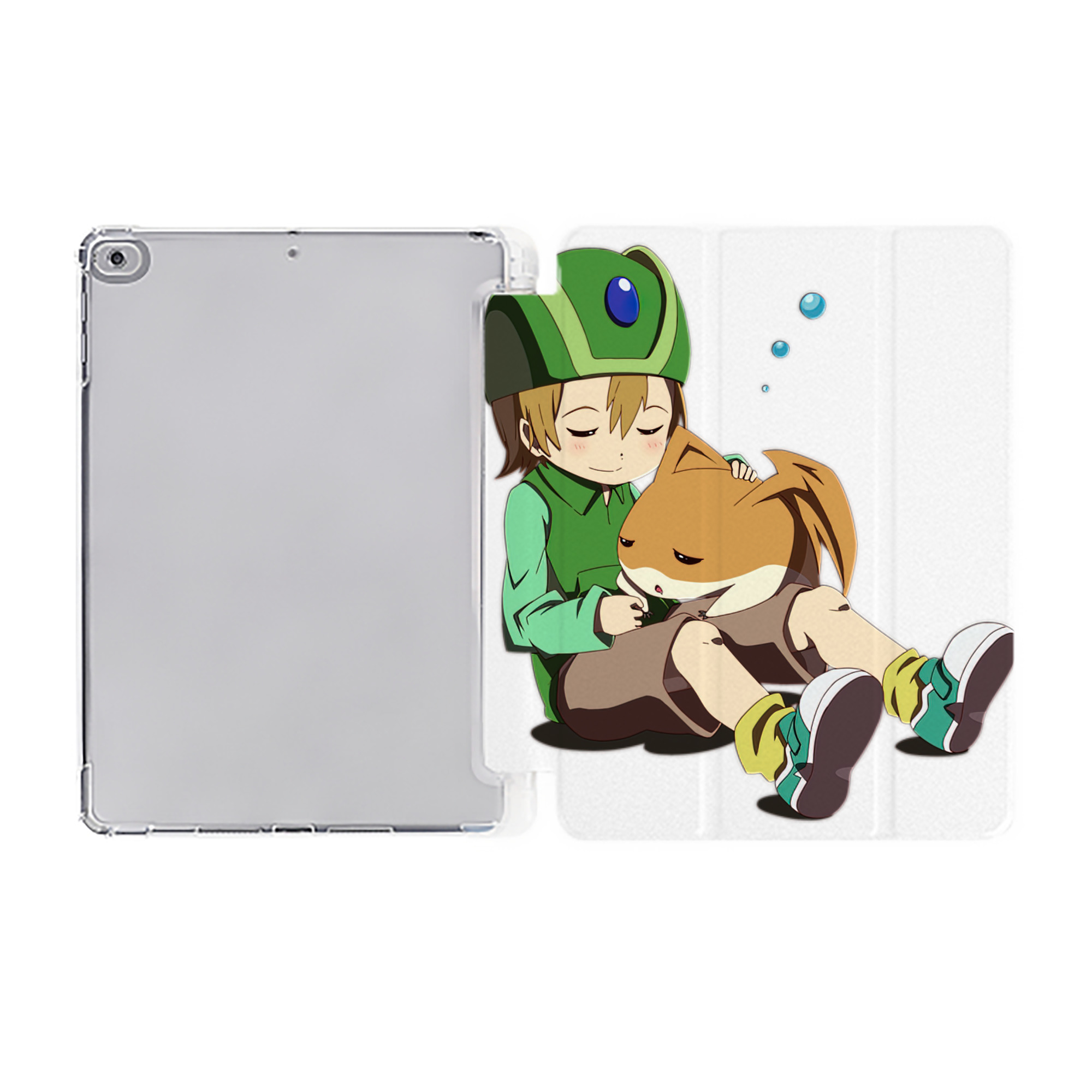 （画像用） Digimon デジタルモンスター/デジモン IPad ケース ペン収納付き 三つ折りスタンド PUレザー×シリコン 対応機種9.5/10.5/10.9インチ